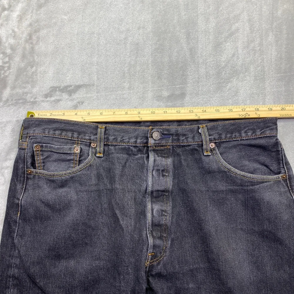 Levi Strauss 501 Button Fly Jeans‎ Dark Wash Men Sz 42 Fits 38